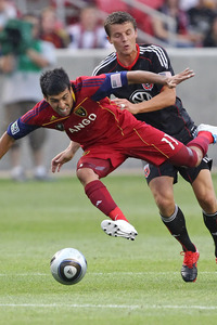 Javier Morales and Marc Burch - two free kick specialists